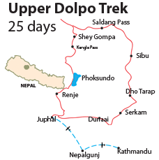 Upper Dolpo Trekking route map